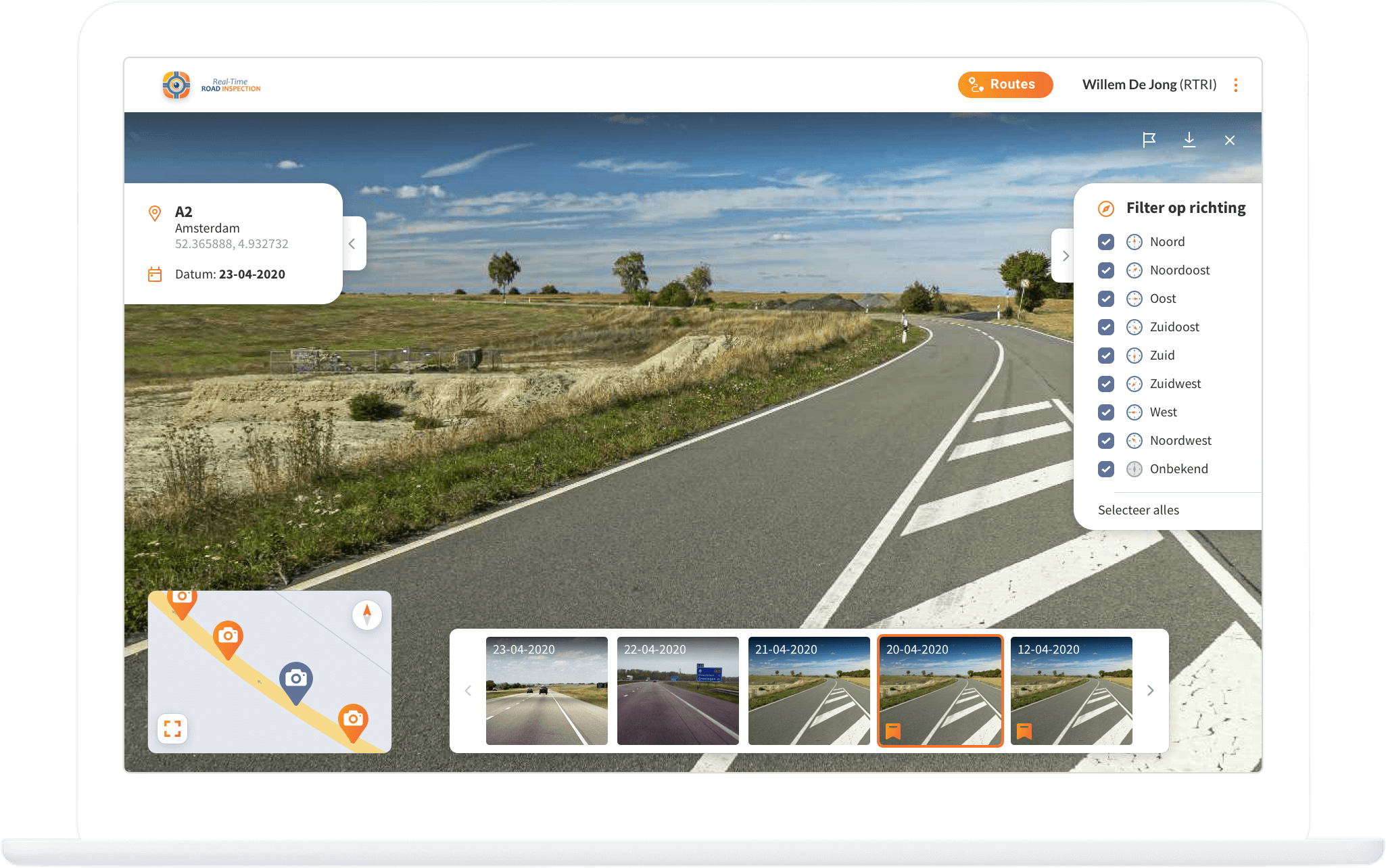 Function Inspection platform - Open recording  - Real-Time Road Inspection
